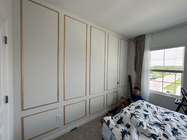 Accent Wall with Custom Trim Before