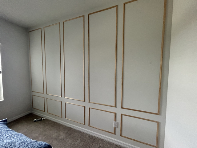 Accent Wall with Custom Trim Before