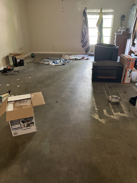 Living Room Before Vinyl Plank and Trim