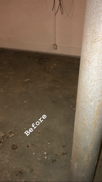 Basement Floor Before
